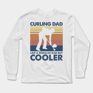 Curling Dad Vintage Gift Father's Day Long Sleeve T-Shirt